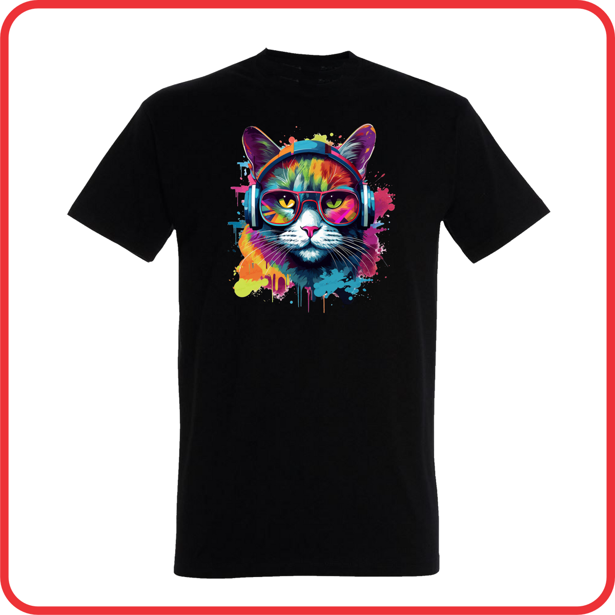 T-Shirt Headphone Cat
