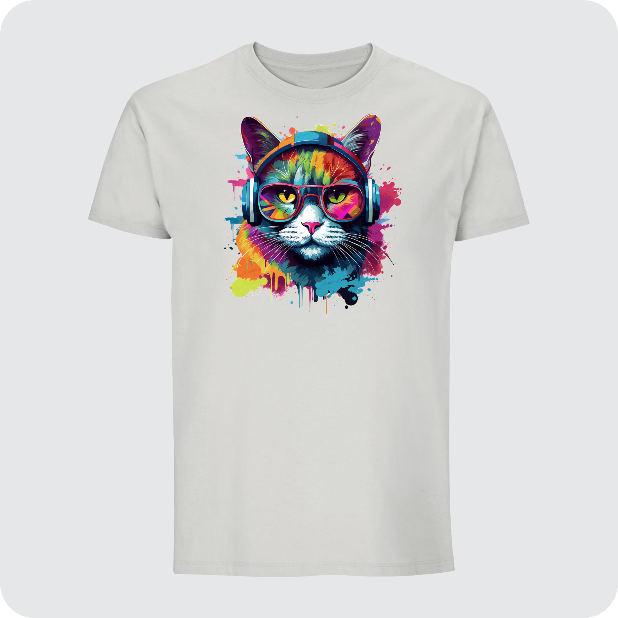 T-Shirt Headphone Cat